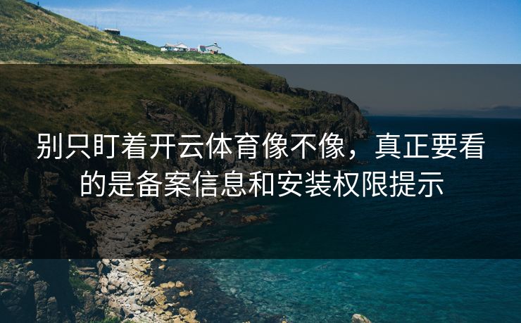 别只盯着开云体育像不像，真正要看的是备案信息和安装权限提示