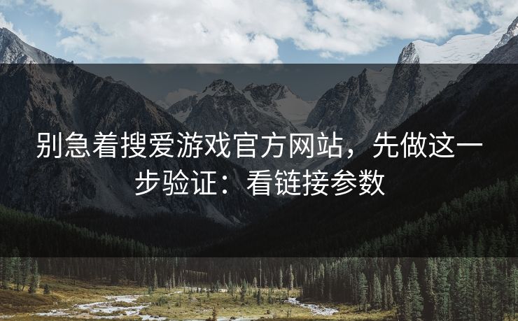 别急着搜爱游戏官方网站，先做这一步验证：看链接参数