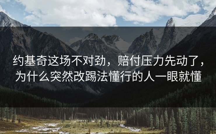 约基奇这场不对劲，赔付压力先动了，为什么突然改踢法懂行的人一眼就懂