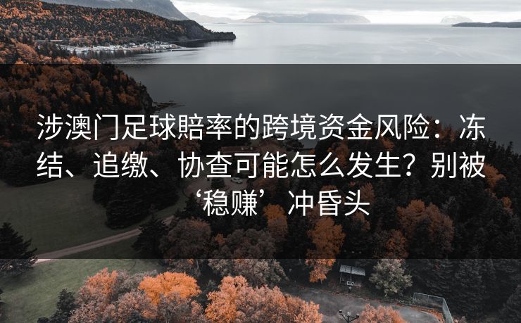 涉澳门足球賠率的跨境资金风险：冻结、追缴、协查可能怎么发生？别被‘稳赚’冲昏头