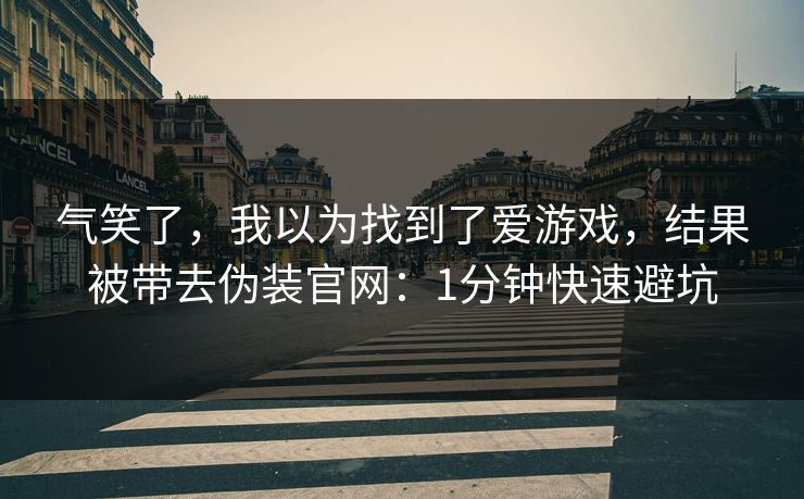 气笑了，我以为找到了爱游戏，结果被带去伪装官网：1分钟快速避坑